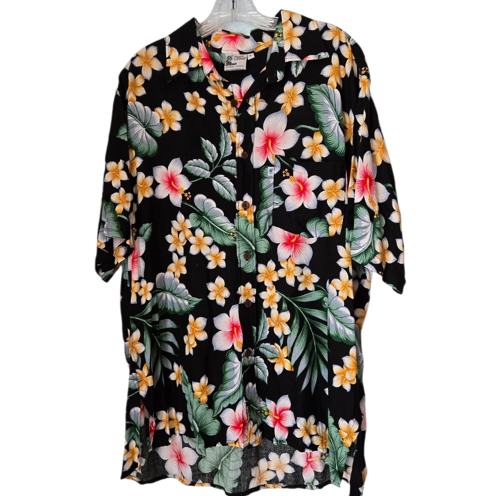 Tropical L' Attitude Men's Floral Hawaiian Shirt Size XL